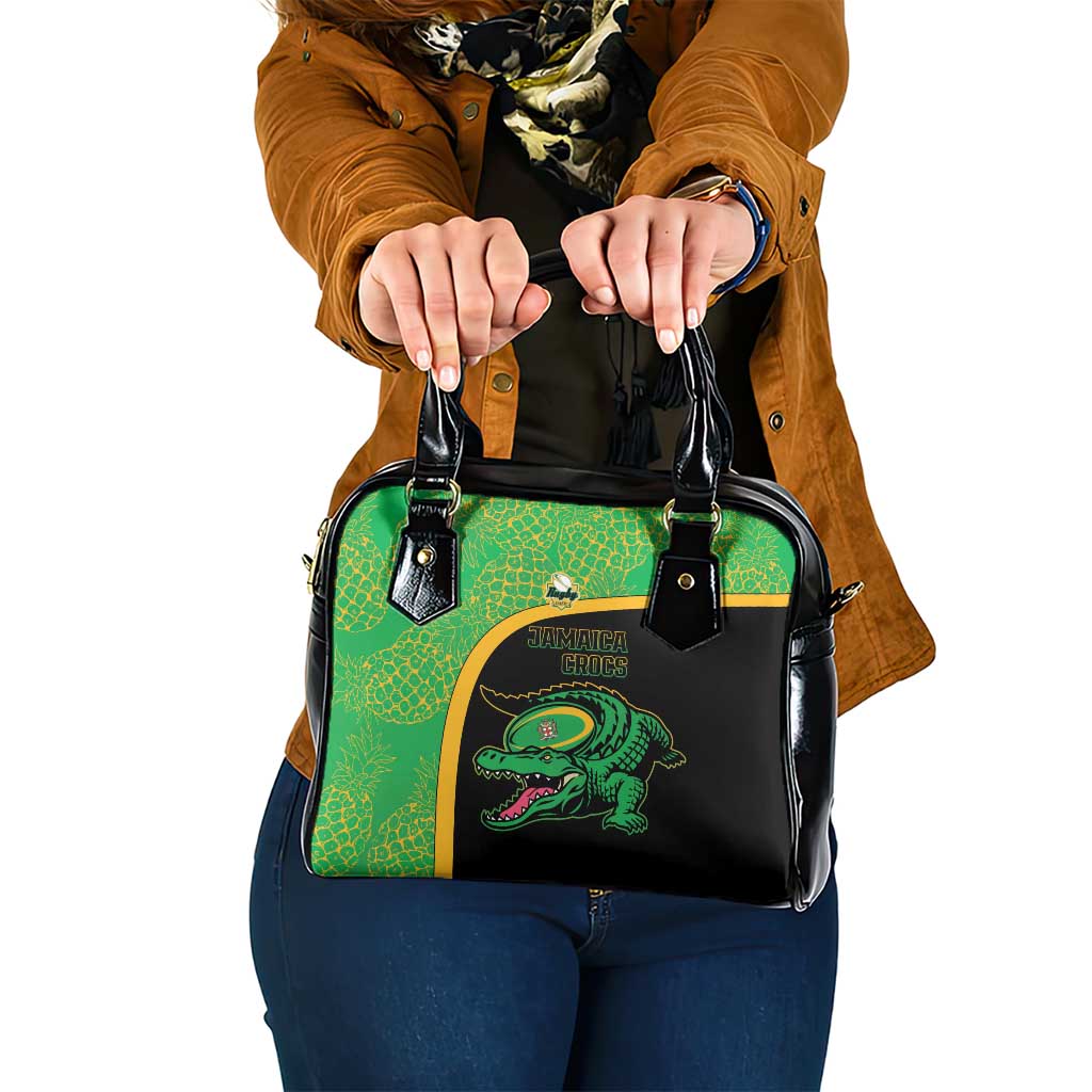Jamaica Rugby Shoulder Handbag Go Jamaica Crocs - Pineapple Pattern