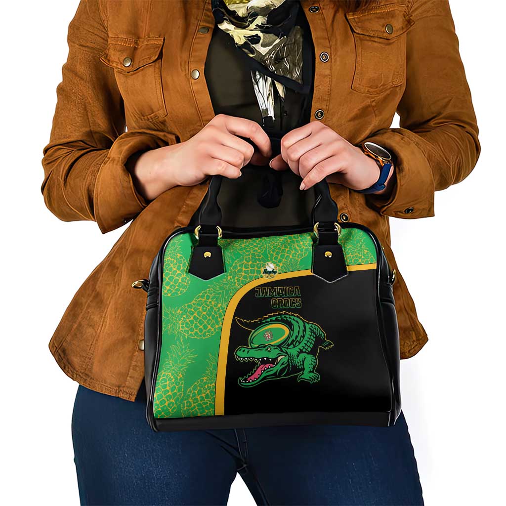 Jamaica Rugby Shoulder Handbag Go Jamaica Crocs - Pineapple Pattern