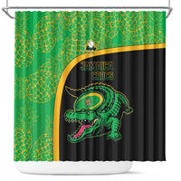 Jamaica Rugby Shower Curtain Go Jamaica Crocs - Pineapple Pattern