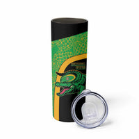 Jamaica Rugby Custom Skinny Tumbler Go Jamaica Crocs - Pineapple Pattern