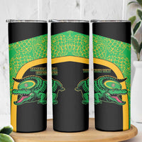 Jamaica Rugby Custom Skinny Tumbler Go Jamaica Crocs - Pineapple Pattern