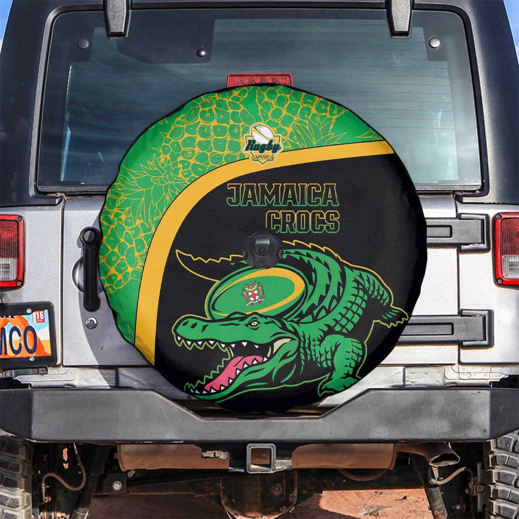 Jamaica Rugby Spare Tire Cover Go Jamaica Crocs - Pineapple Pattern