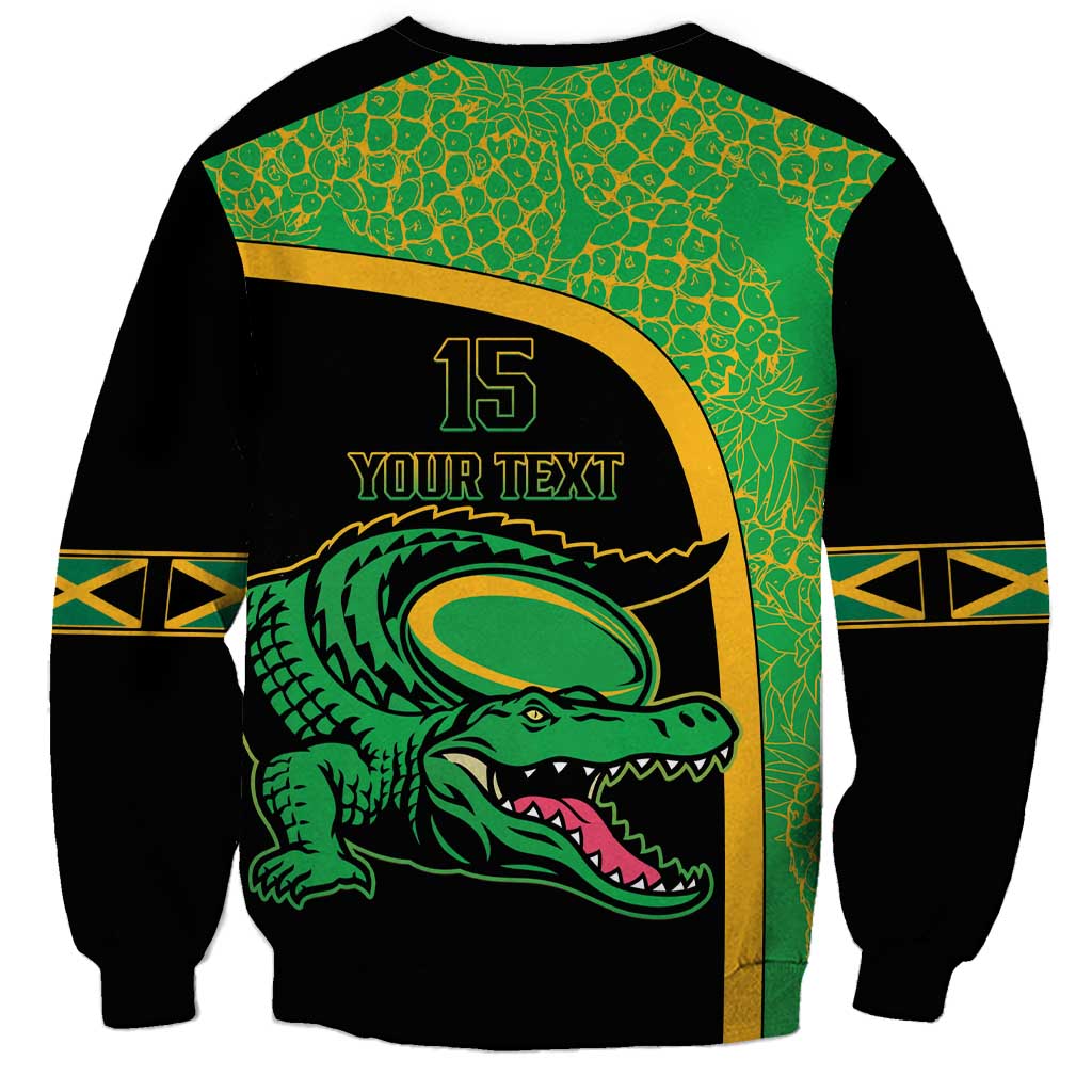 Jamaica Rugby Custom Sweatshirt Go Jamaica Crocs - Pineapple Pattern