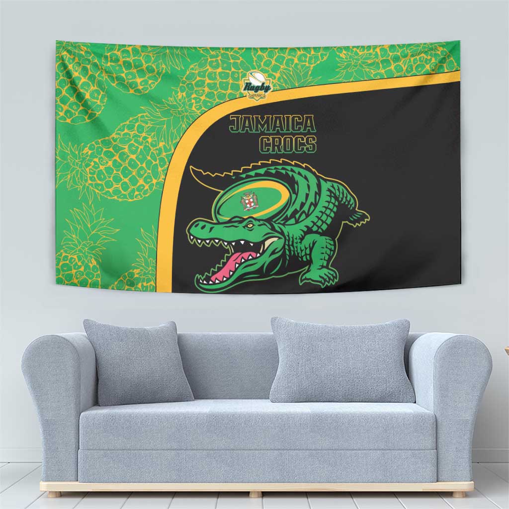 Jamaica Rugby Tapestry Go Jamaica Crocs - Pineapple Pattern
