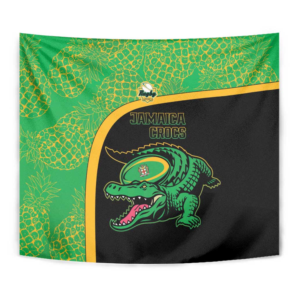 Jamaica Rugby Tapestry Go Jamaica Crocs - Pineapple Pattern