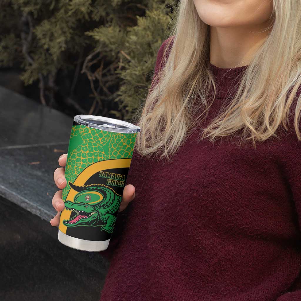 Jamaica Rugby Custom Tumbler Cup Go Jamaica Crocs - Pineapple Pattern