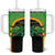 Jamaica Rugby Custom Tumbler With Handle Go Jamaica Crocs - Pineapple Pattern