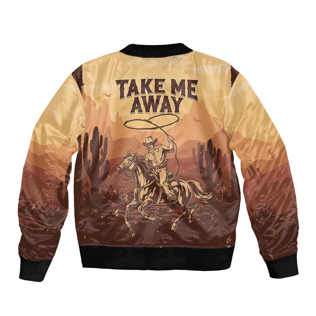 Black Cowboy Bomber Jacket Take Me Away