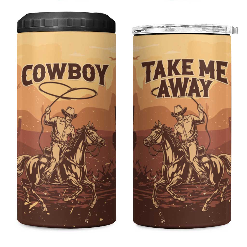 Black Cowboy 4 in 1 Can Cooler Tumbler Take Me Away