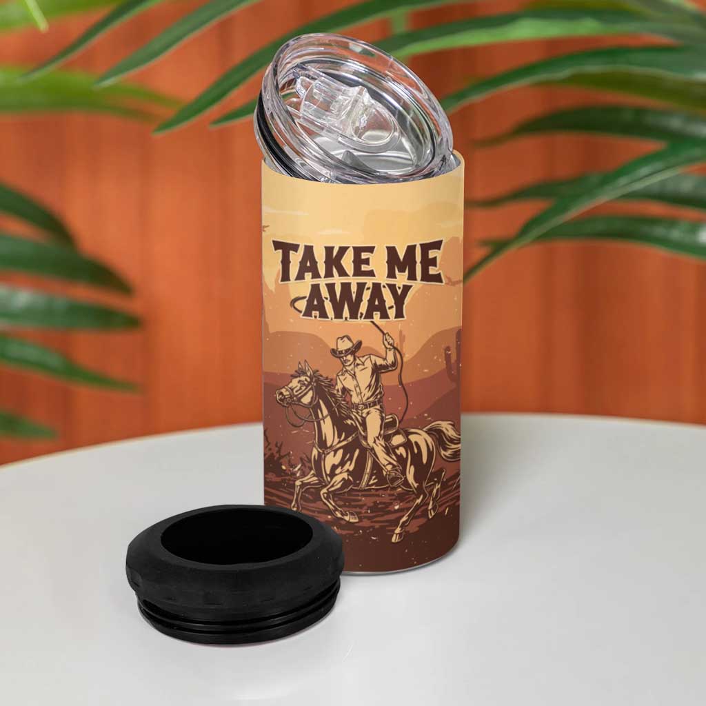 Black Cowboy 4 in 1 Can Cooler Tumbler Take Me Away