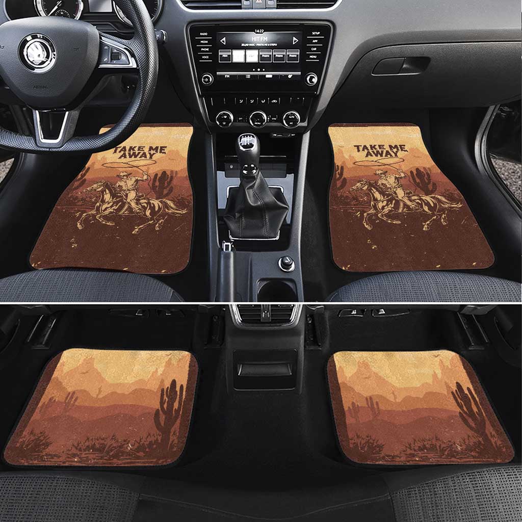 Black Cowboy Car Mats Take Me Away