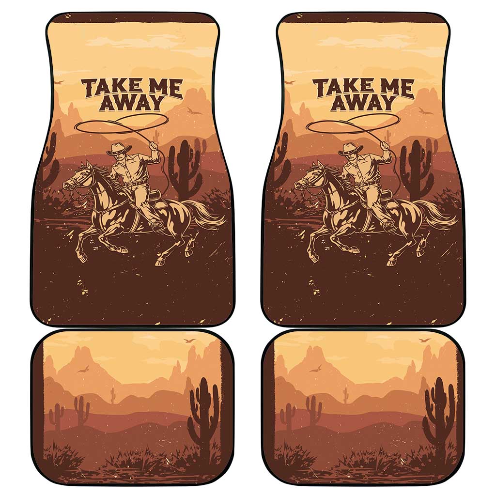Black Cowboy Car Mats Take Me Away