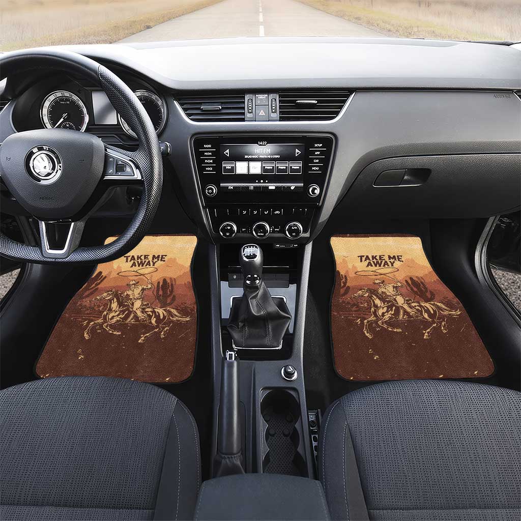 Black Cowboy Car Mats Take Me Away