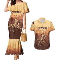 Black Cowboy Couples Matching Mermaid Dress and Hawaiian Shirt Take Me Away