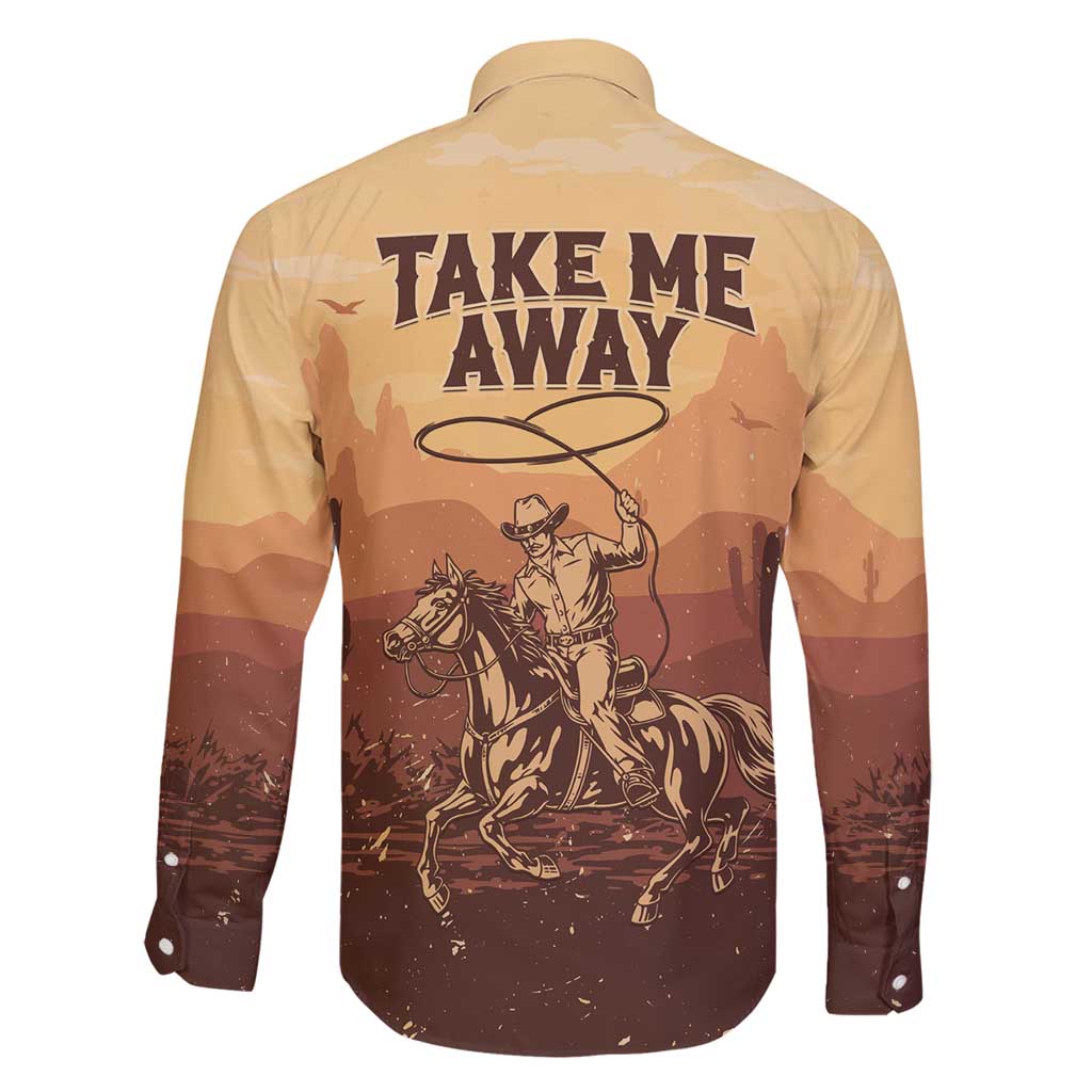 Black Cowboy Family Matching Long Sleeve Bodycon Dress and Hawaiian Shirt Take Me Away