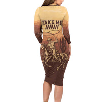 Black Cowboy Family Matching Long Sleeve Bodycon Dress and Hawaiian Shirt Take Me Away