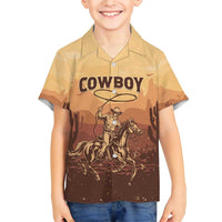 Black Cowboy Family Matching Short Sleeve Bodycon Dress and Hawaiian Shirt Take Me Away