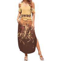 Black Cowboy Family Matching Summer Maxi Dress and Hawaiian Shirt Take Me Away