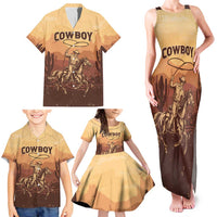 Black Cowboy Family Matching Tank Maxi Dress and Hawaiian Shirt Take Me Away