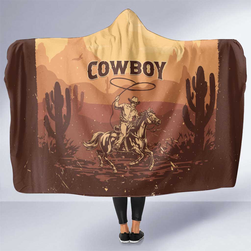 Black Cowboy Hooded Blanket Take Me Away