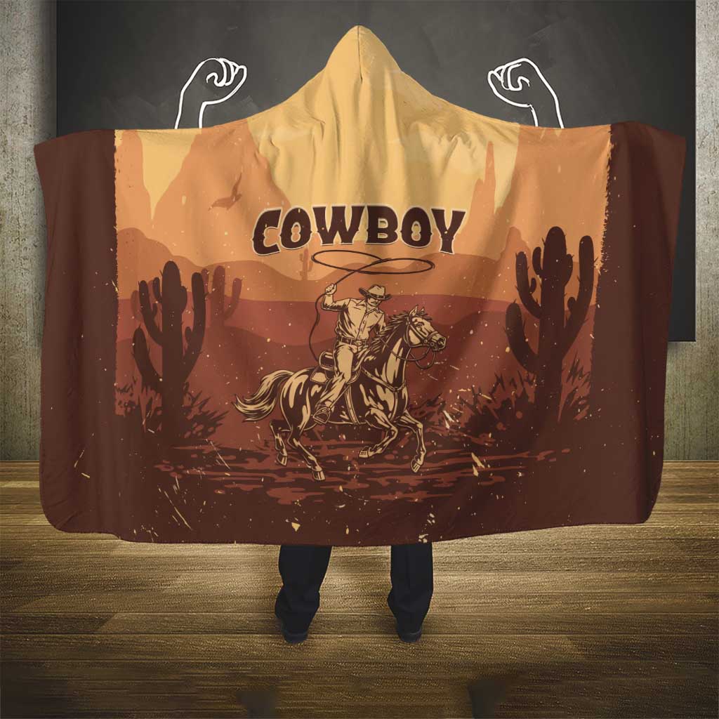 Black Cowboy Hooded Blanket Take Me Away