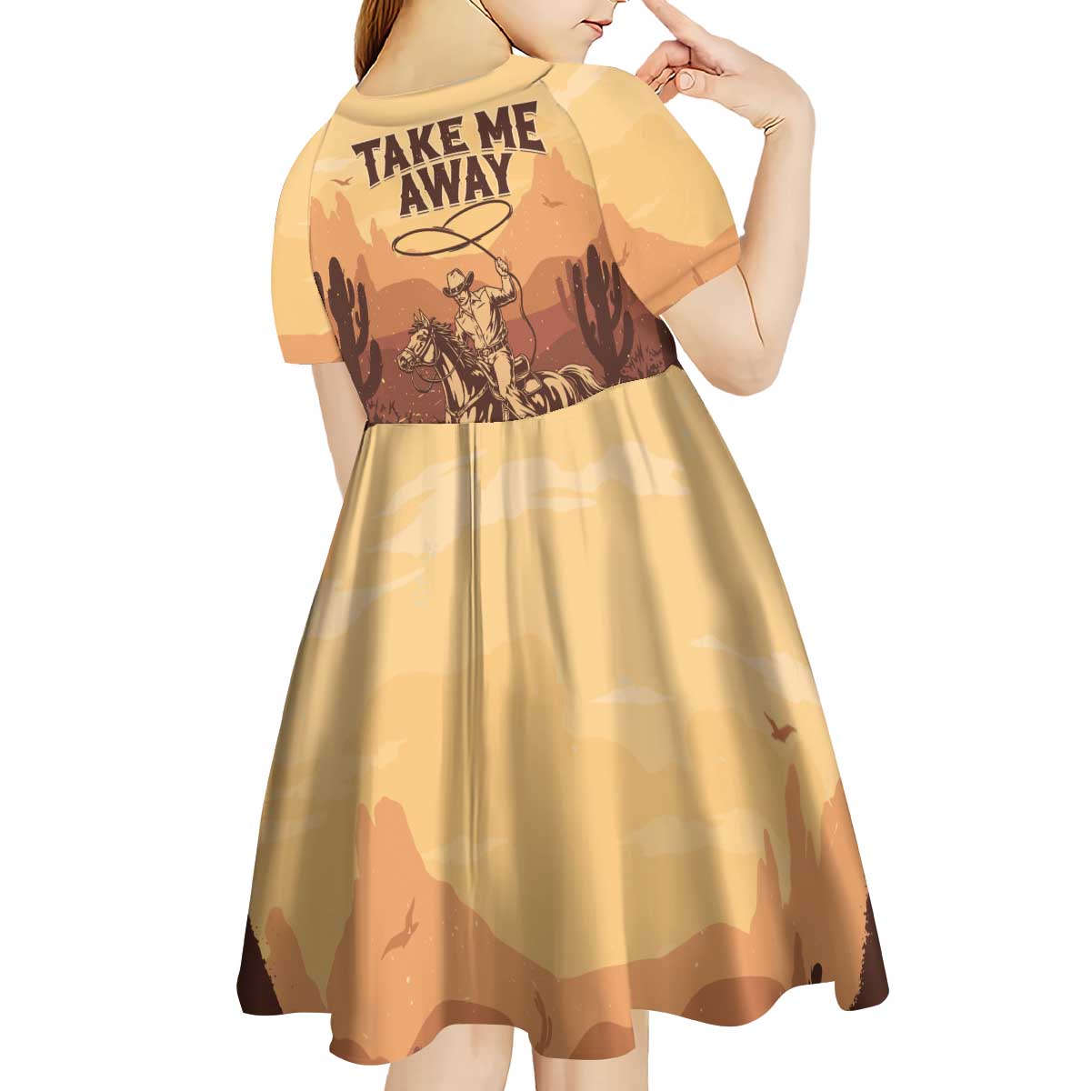 Black Cowboy Kid Short Sleeve Dress Take Me Away