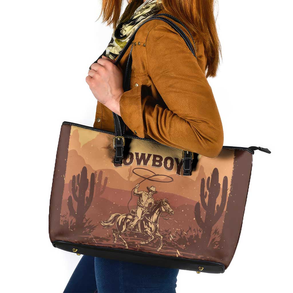 Black Cowboy Leather Tote Bag Take Me Away