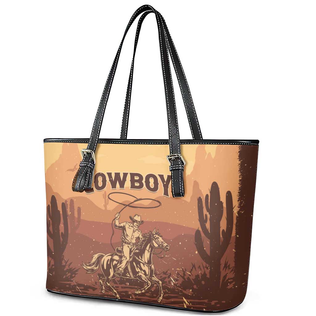 Black Cowboy Leather Tote Bag Take Me Away