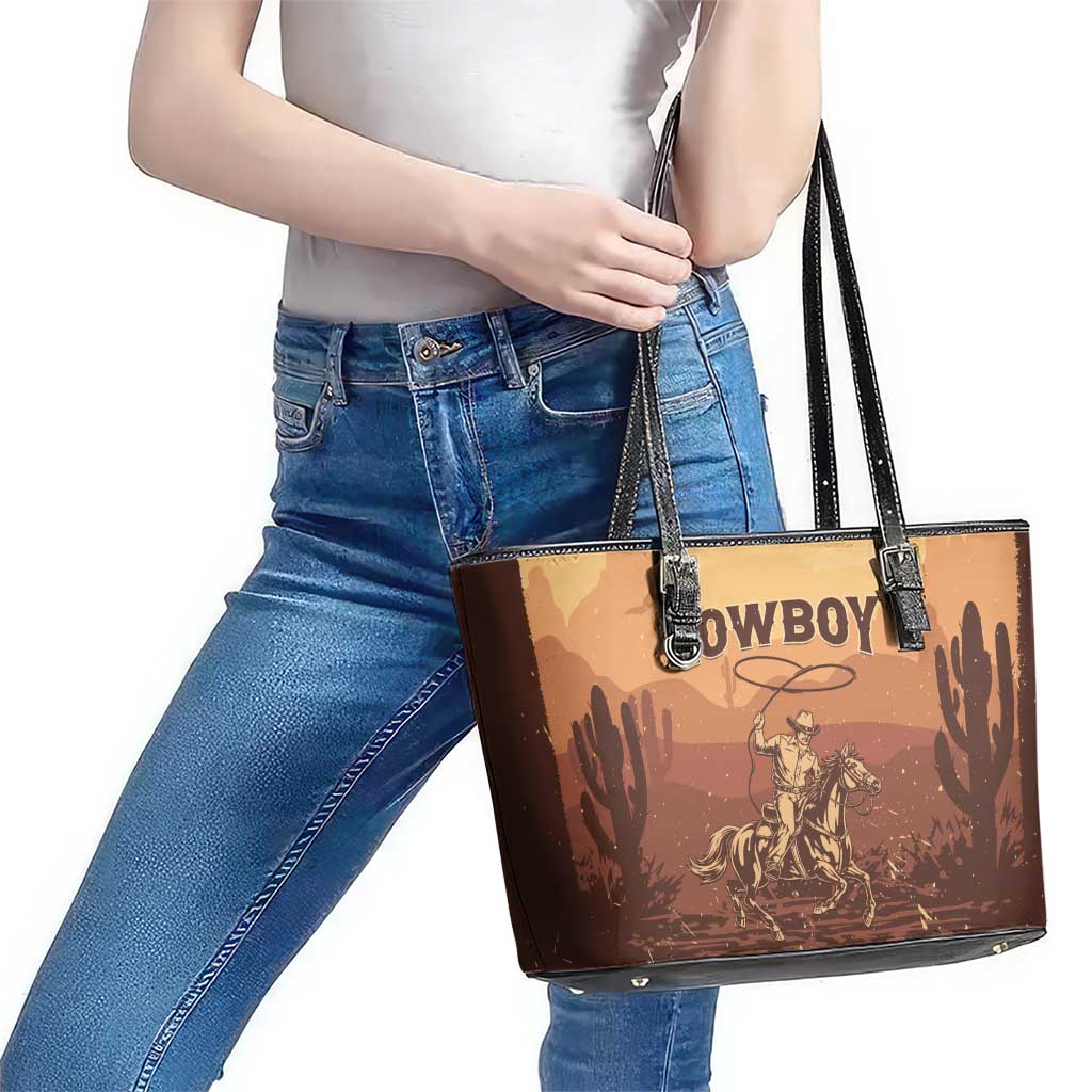 Black Cowboy Leather Tote Bag Take Me Away