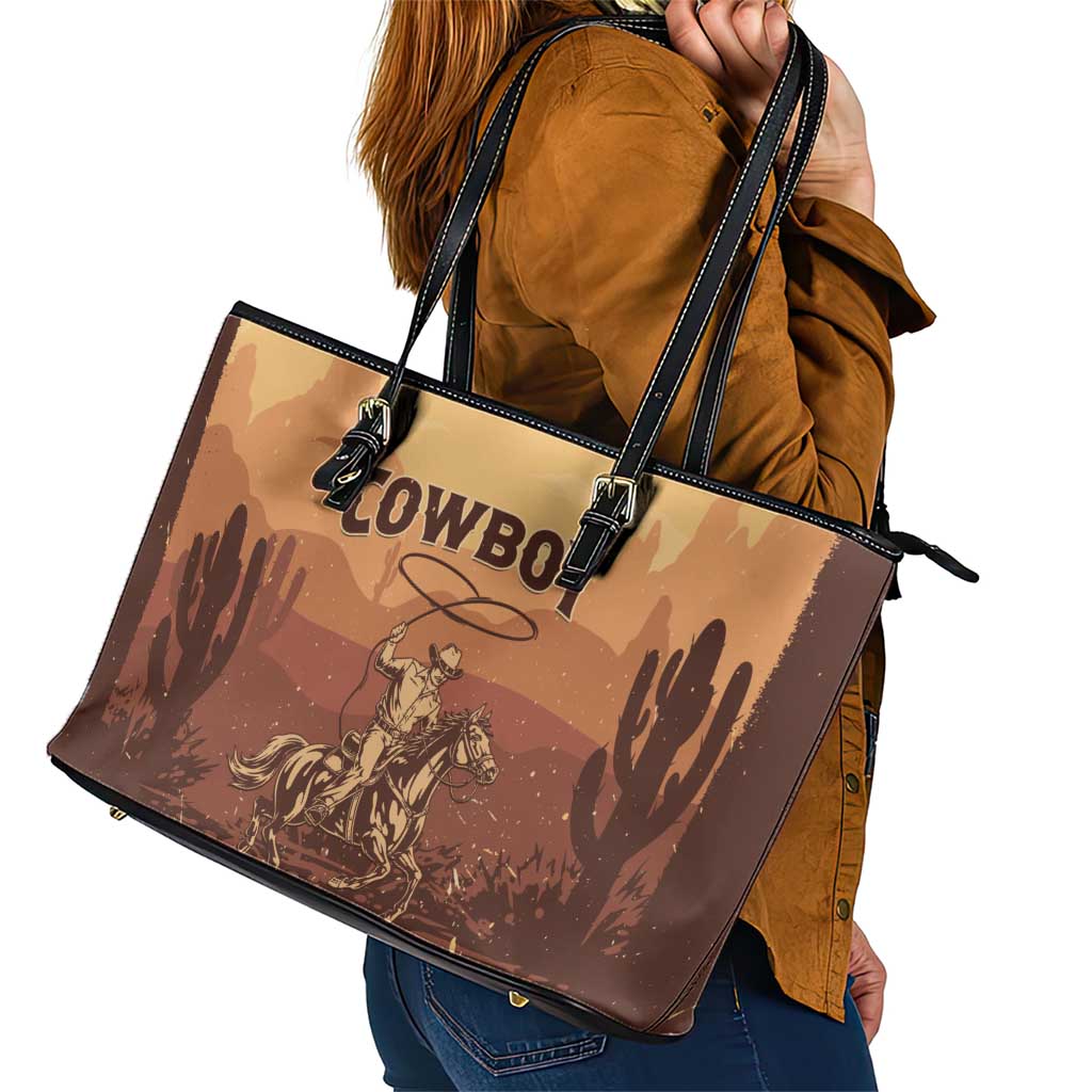 Black Cowboy Leather Tote Bag Take Me Away