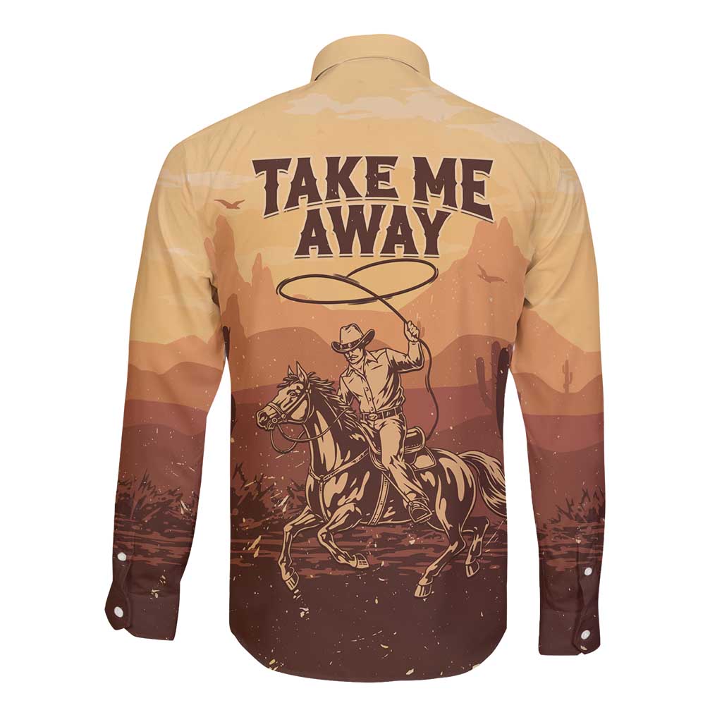 Black Cowboy Long Sleeve Button Shirt Take Me Away