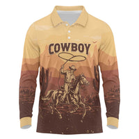 Black Cowboy Long Sleeve Polo Shirt Take Me Away