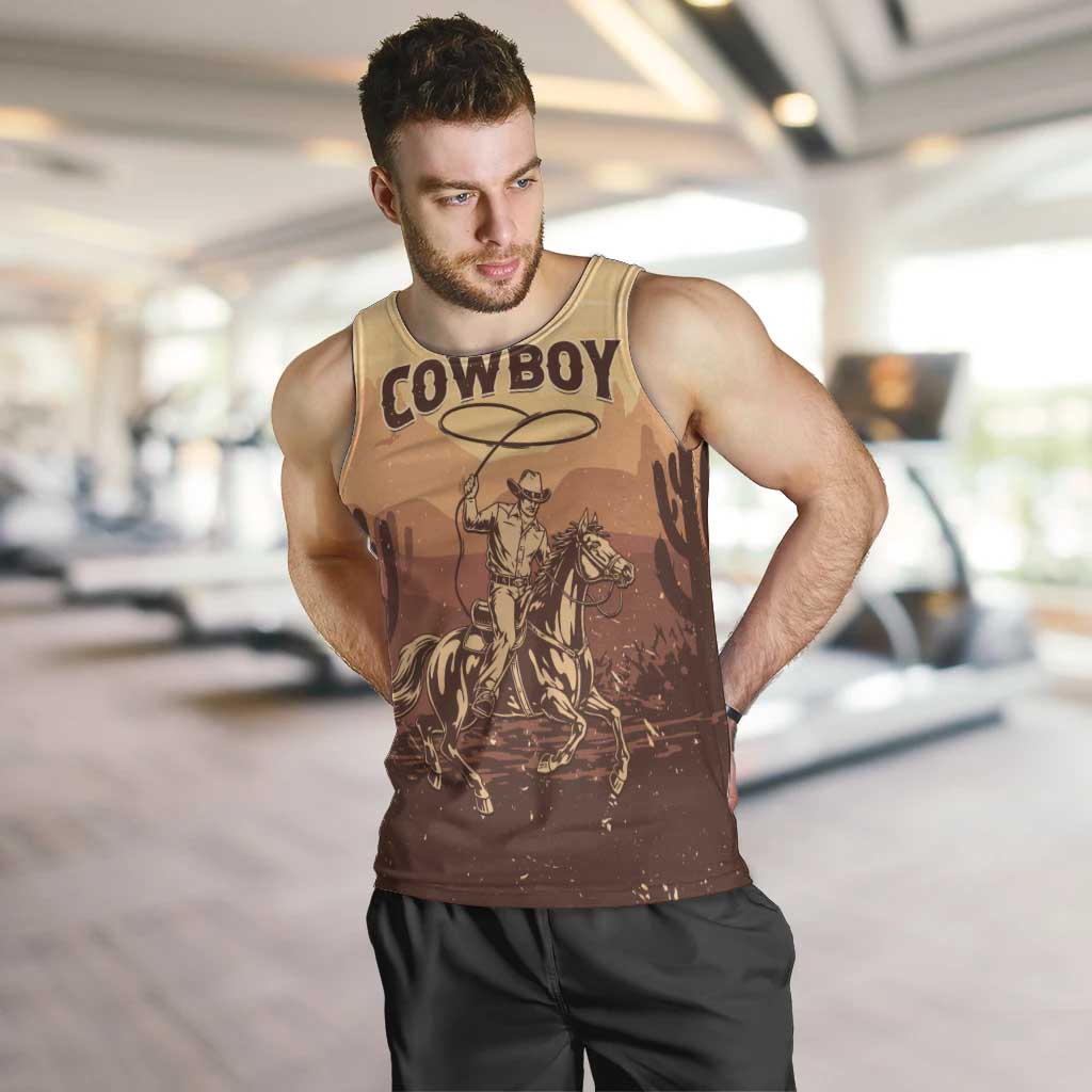 Black Cowboy Men Tank Top Take Me Away