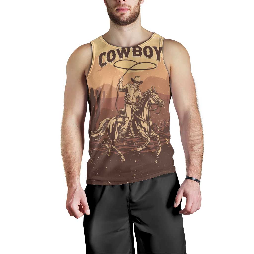Black Cowboy Men Tank Top Take Me Away