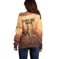 Black Cowboy Off Shoulder Sweater Take Me Away
