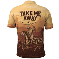 Black Cowboy Polo Shirt Take Me Away