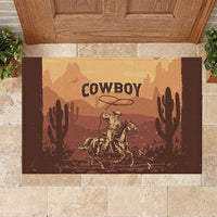 Black Cowboy Rubber Doormat Take Me Away