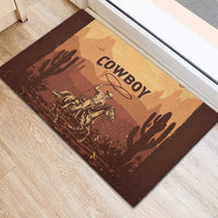 Black Cowboy Rubber Doormat Take Me Away
