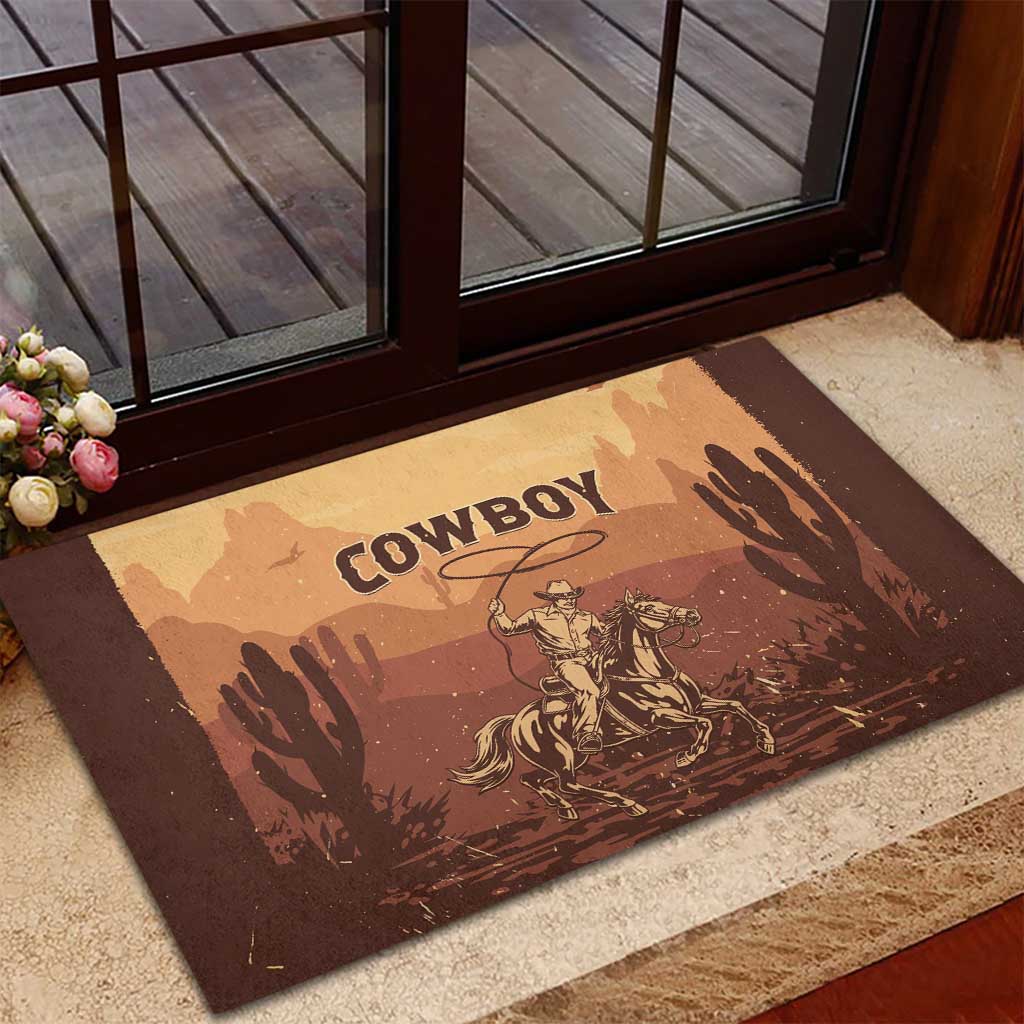 Black Cowboy Rubber Doormat Take Me Away