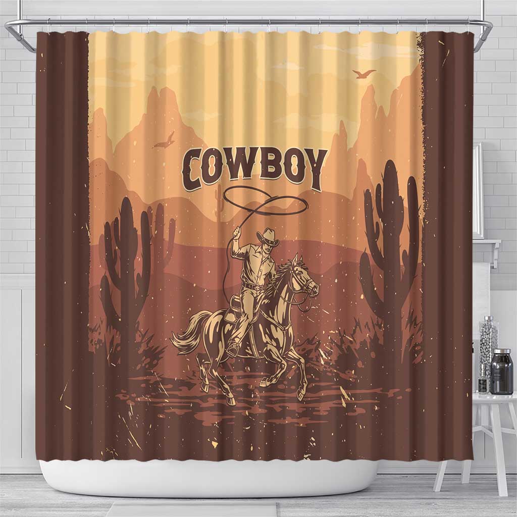 Black Cowboy Shower Curtain Take Me Away