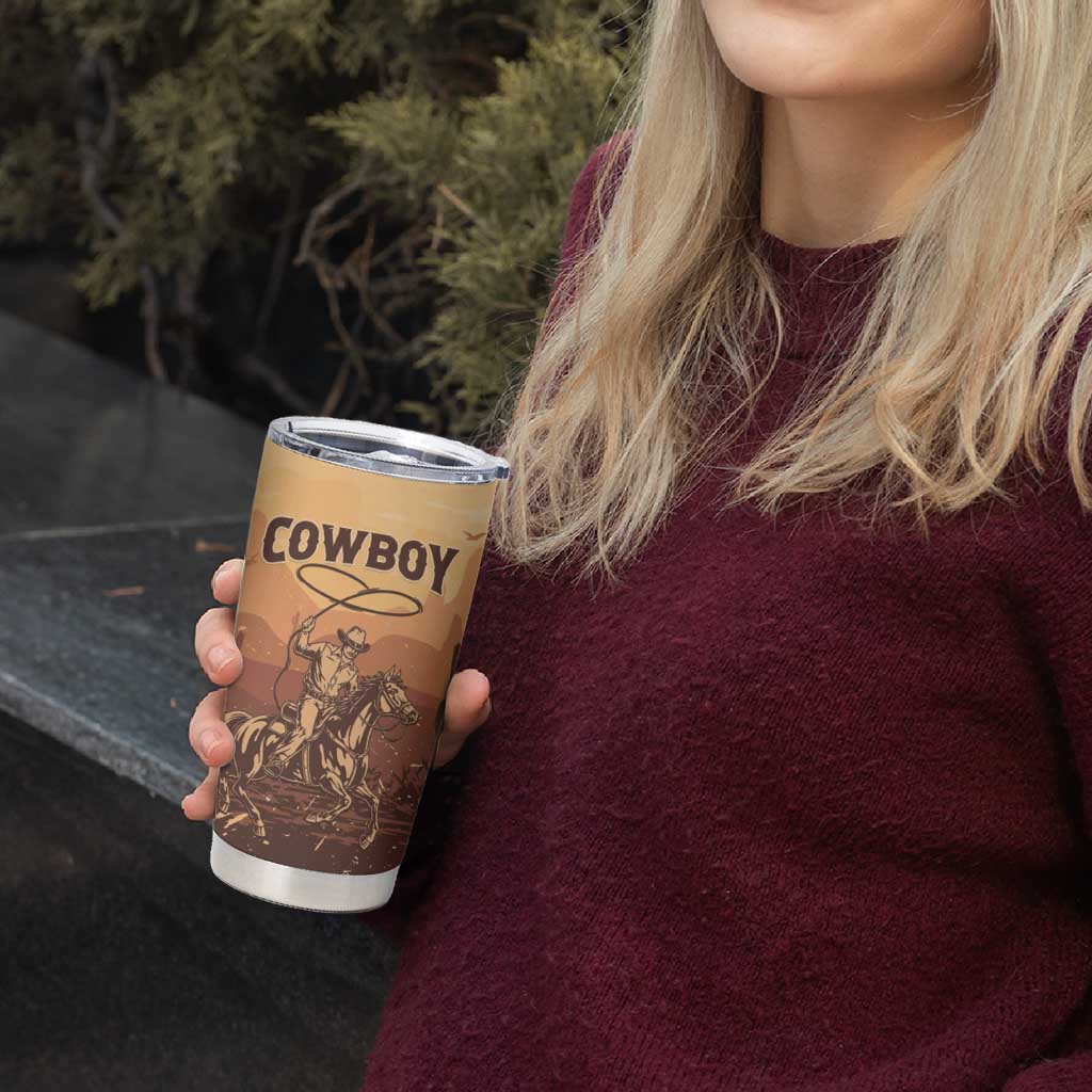 Black Cowboy Tumbler Cup Take Me Away