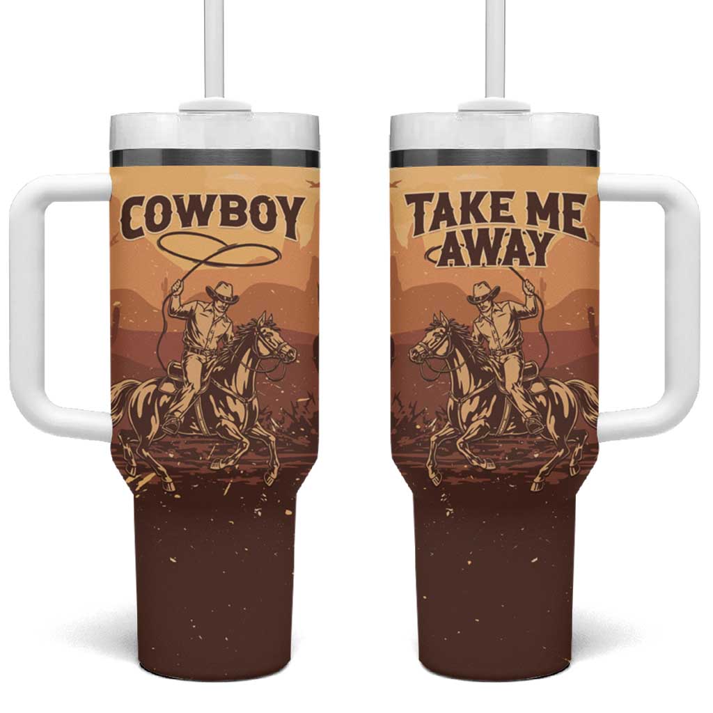 Black Cowboy Tumbler With Handle Take Me Away