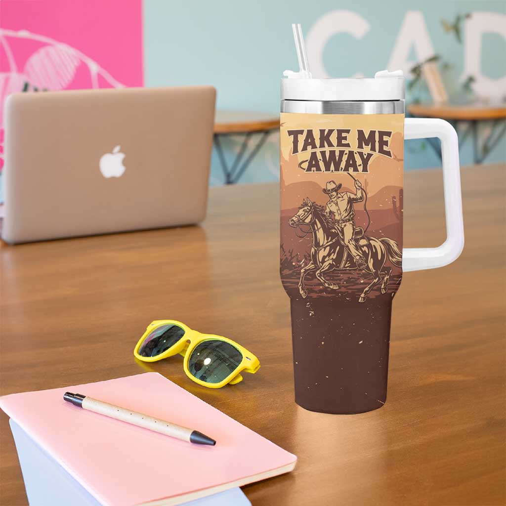 Black Cowboy Tumbler With Handle Take Me Away