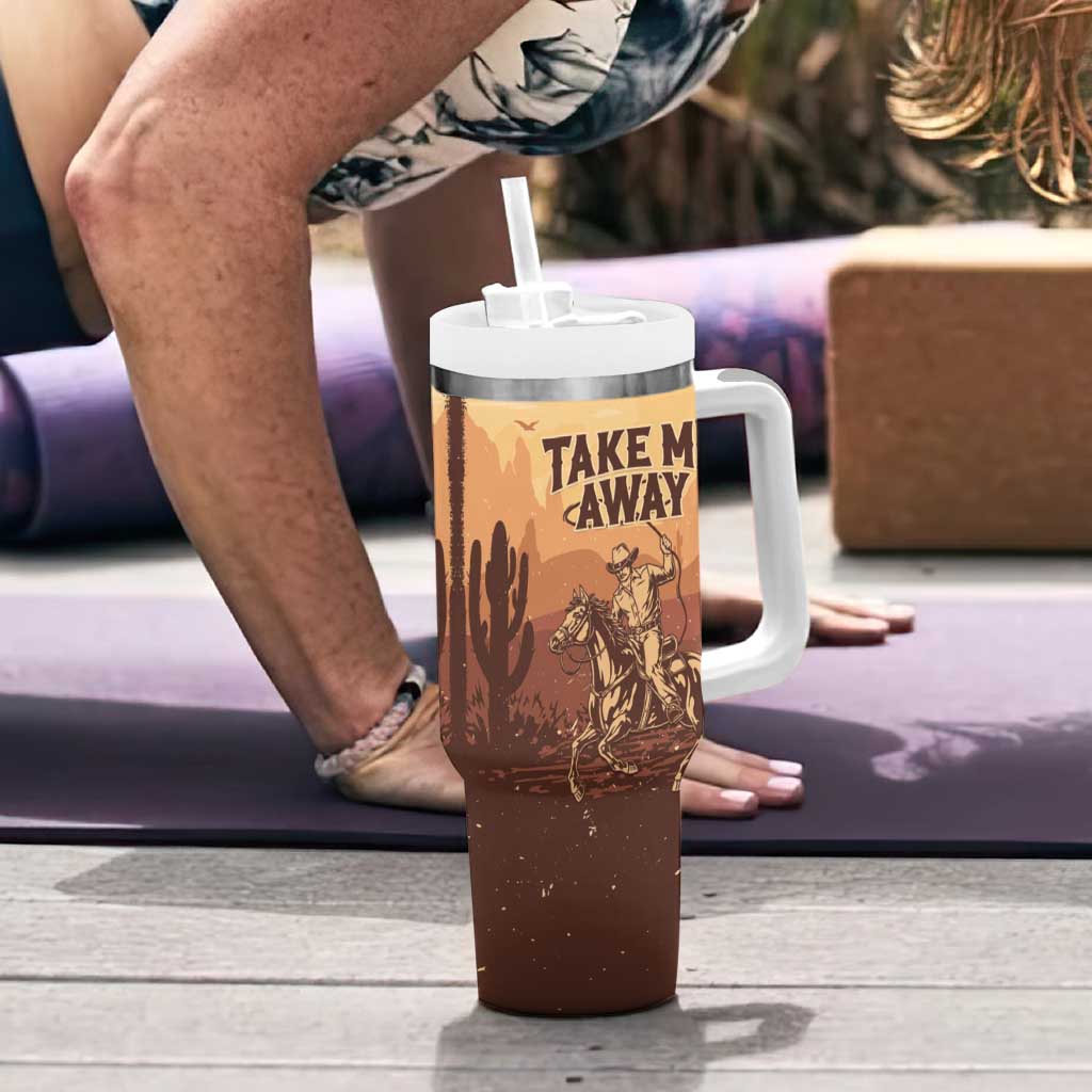 Black Cowboy Tumbler With Handle Take Me Away
