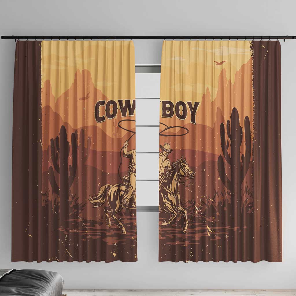Black Cowboy Window Curtain Take Me Away