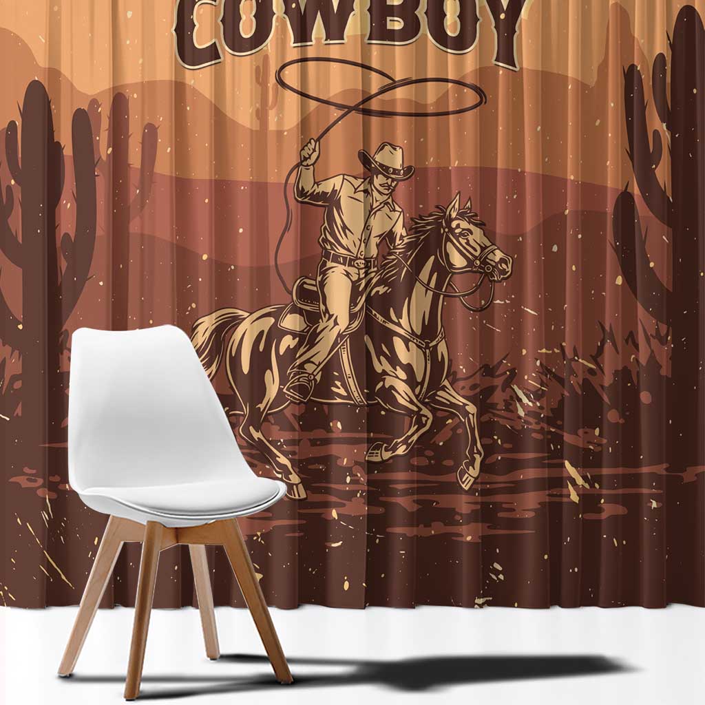 Black Cowboy Window Curtain Take Me Away