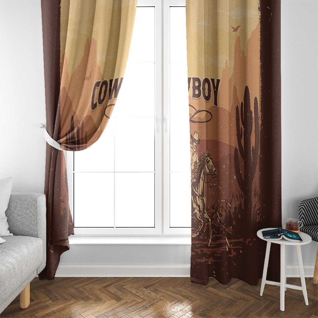 Black Cowboy Window Curtain Take Me Away