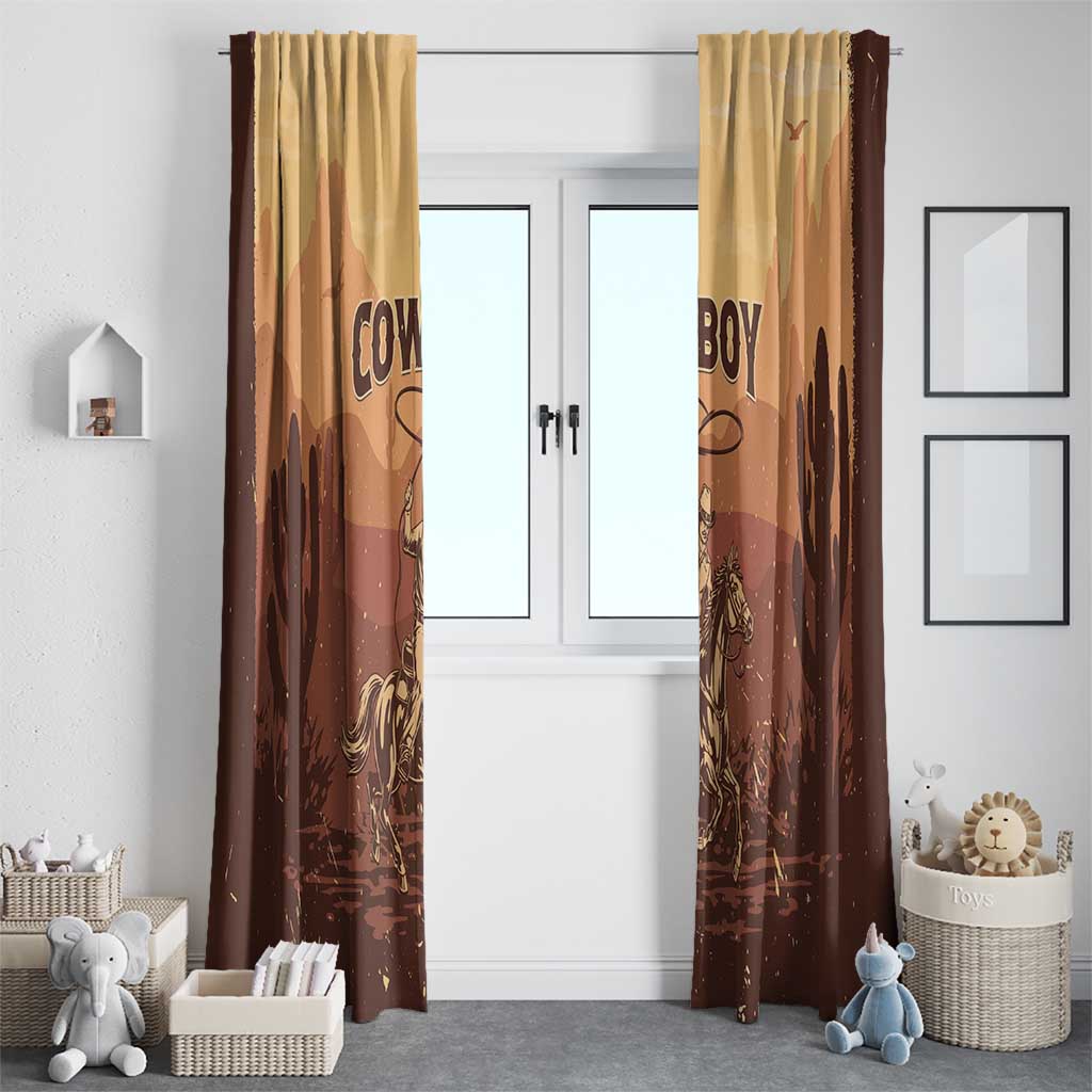 Black Cowboy Window Curtain Take Me Away