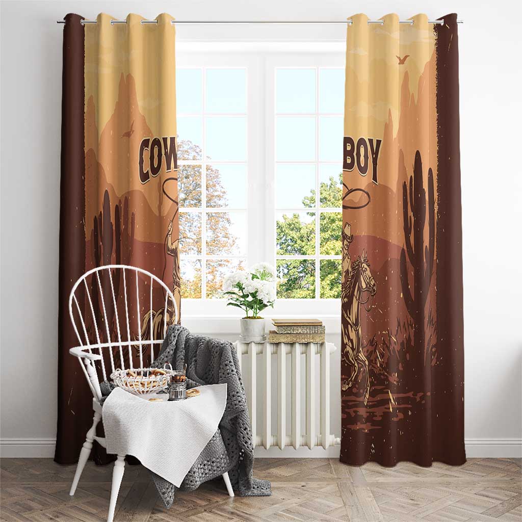 Black Cowboy Window Curtain Take Me Away