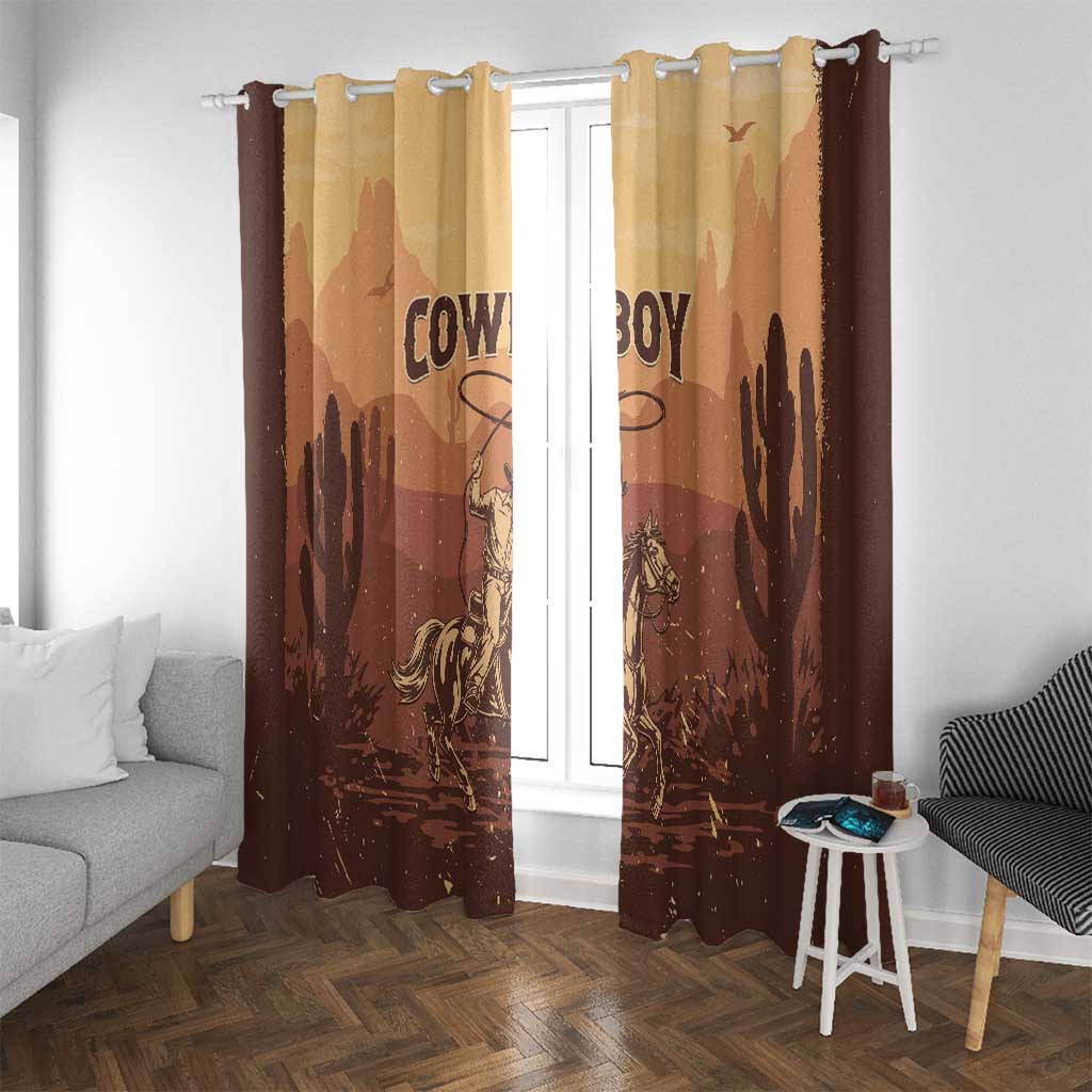 Black Cowboy Window Curtain Take Me Away